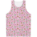 Pink Girly Unicorn Pattern Print Men's Tank Top