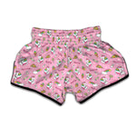 Pink Girly Unicorn Pattern Print Muay Thai Boxing Shorts