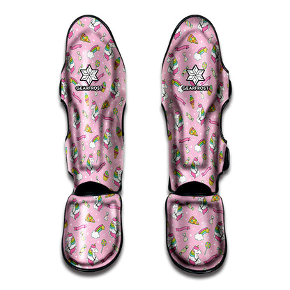 Pink Girly Unicorn Pattern Print Muay Thai Shin Guard