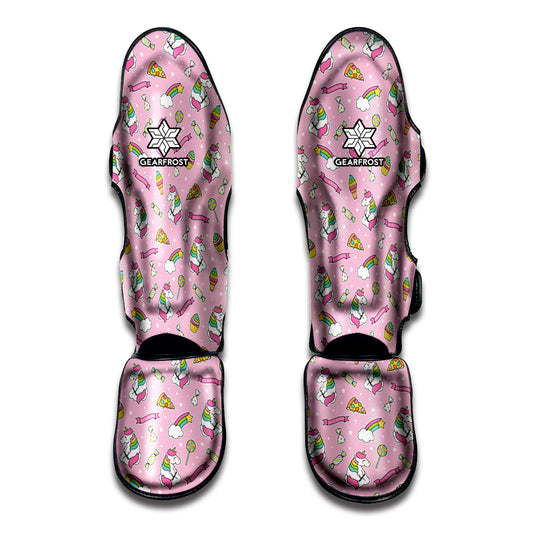 Pink Girly Unicorn Pattern Print Muay Thai Shin Guard