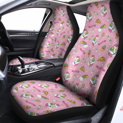 Pink Girly Unicorn Pattern Print Universal Fit Car Seat Covers