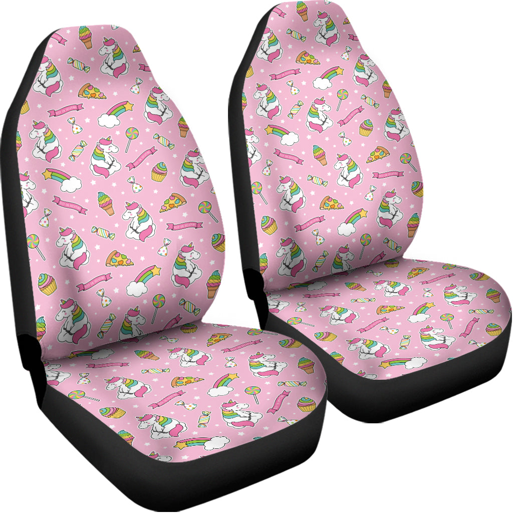 Pink Girly Unicorn Pattern Print Universal Fit Car Seat Covers