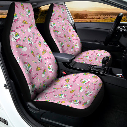 Pink Girly Unicorn Pattern Print Universal Fit Car Seat Covers