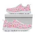 Pink Girly Unicorn Pattern Print White Running Shoes