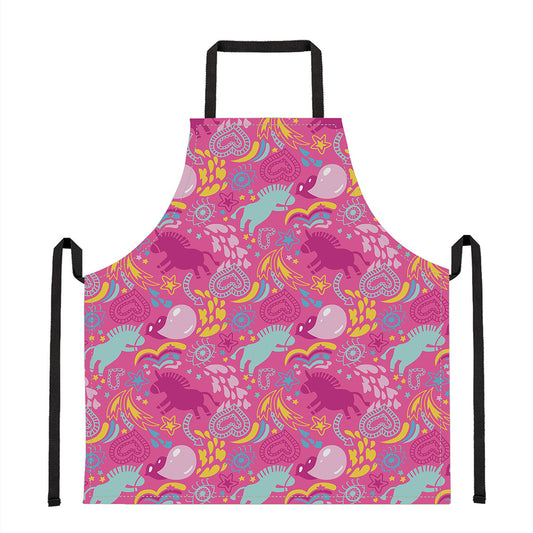 Pink Girly Unicorn Print Apron