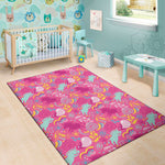 Pink Girly Unicorn Print Area Rug