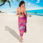 Pink Girly Unicorn Print Beach Sarong Wrap