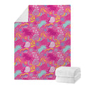 Pink Girly Unicorn Print Blanket