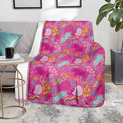 Pink Girly Unicorn Print Blanket