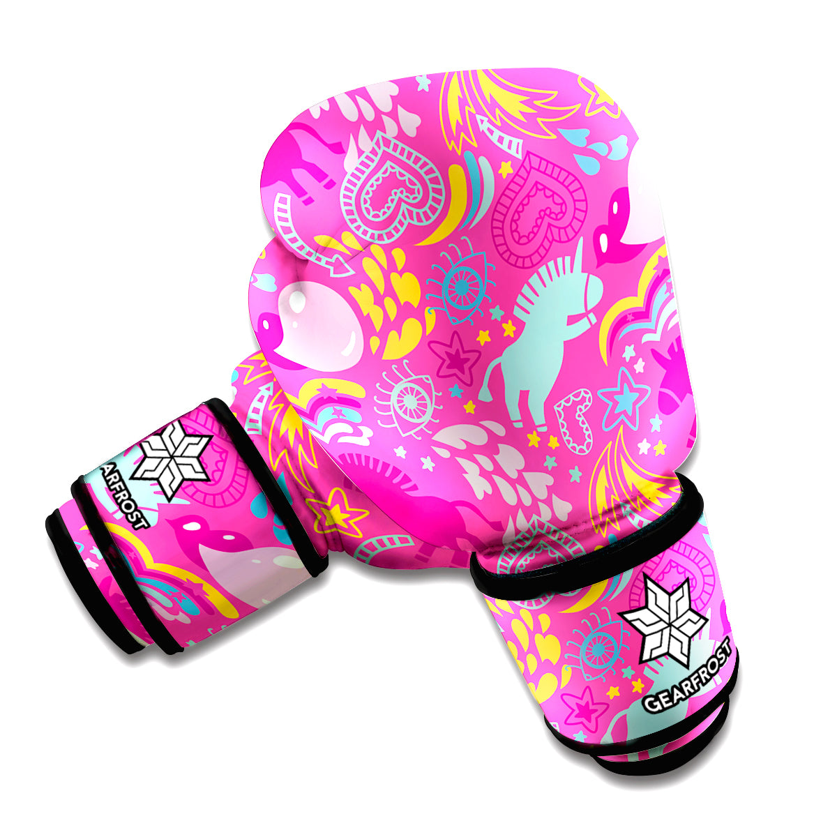 Pink Girly Unicorn Print Boxing Gloves