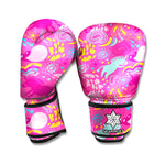 Pink Girly Unicorn Print Boxing Gloves