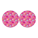 Pink Girly Unicorn Print Car Coasters