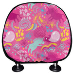 Pink Girly Unicorn Print Car Headrest Covers
