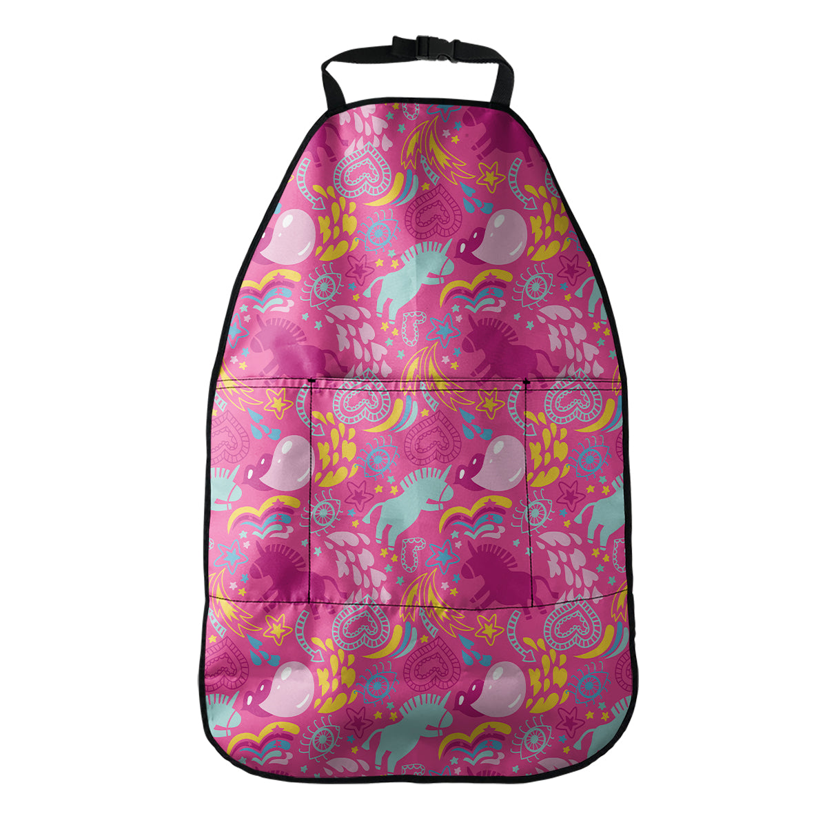 Pink Girly Unicorn Print Car Seat Organizers