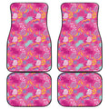 Pink Girly Unicorn Print Front and Back Car Floor Mats