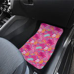 Pink Girly Unicorn Print Front and Back Car Floor Mats