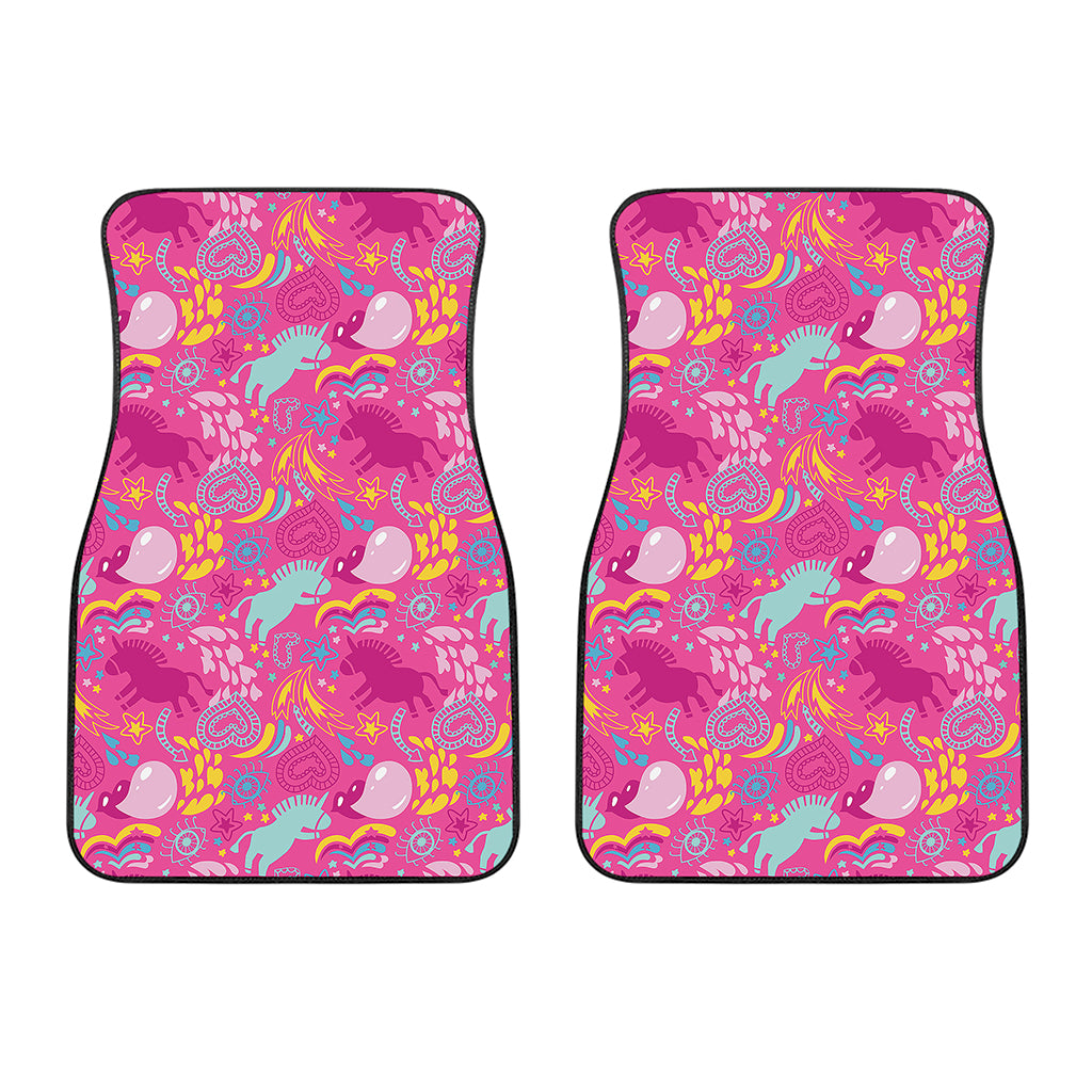 Pink Girly Unicorn Print Front Car Floor Mats