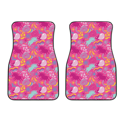 Pink Girly Unicorn Print Front Car Floor Mats