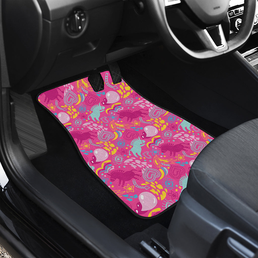 Pink Girly Unicorn Print Front Car Floor Mats