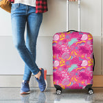 Pink Girly Unicorn Print Luggage Cover