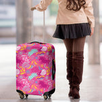 Pink Girly Unicorn Print Luggage Cover
