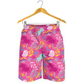 Pink Girly Unicorn Print Men's Shorts