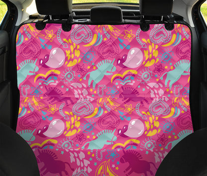 Pink Girly Unicorn Print Pet Car Back Seat Cover
