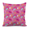 Pink Girly Unicorn Print Pillow Cover
