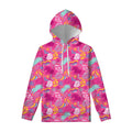 Pink Girly Unicorn Print Pullover Hoodie