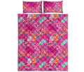 Pink Girly Unicorn Print Quilt Bed Set