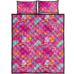 Pink Girly Unicorn Print Quilt Bed Set