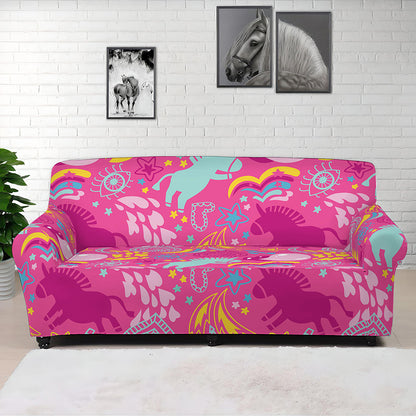 Pink Girly Unicorn Print Sofa Cover