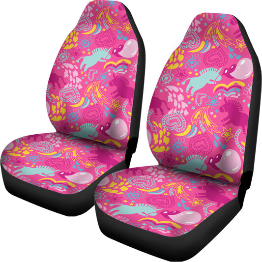 Pink Girly Unicorn Print Universal Fit Car Seat Covers