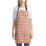 Pink Glazed Donut Pattern Print Apron