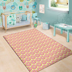 Pink Glazed Donut Pattern Print Area Rug