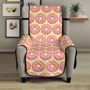 Pink Glazed Donut Pattern Print Armchair Protector