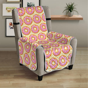 Pink Glazed Donut Pattern Print Armchair Protector