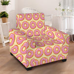 Pink Glazed Donut Pattern Print Armchair Slipcover