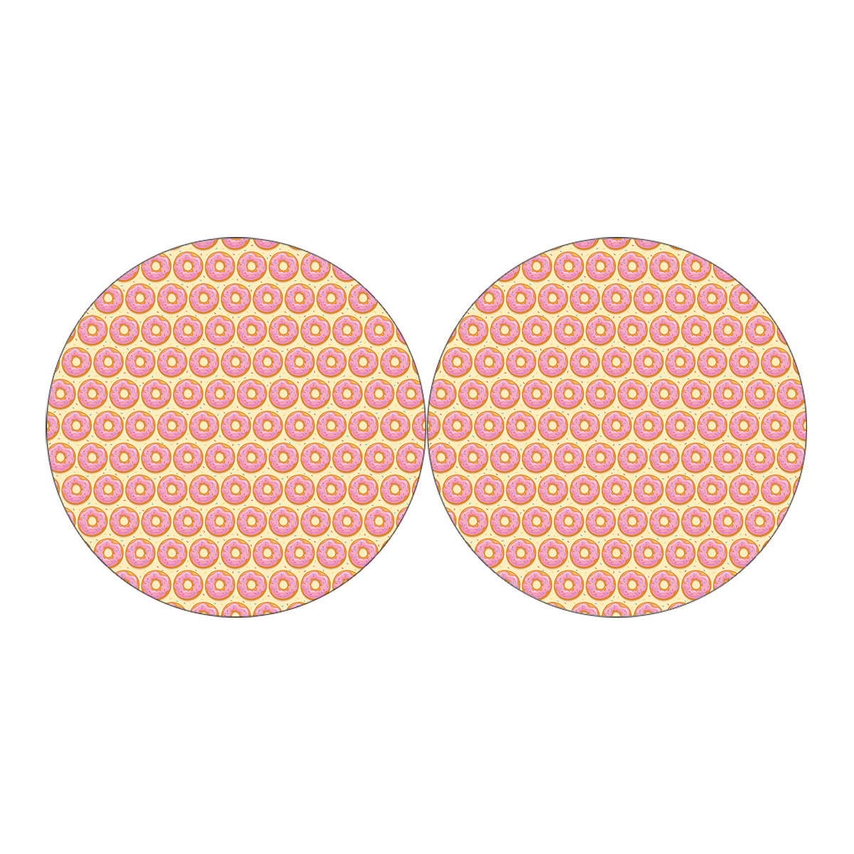 Pink Glazed Donut Pattern Print Car Coasters