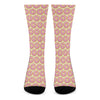 Pink Glazed Donut Pattern Print Crew Socks