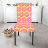 Pink Glazed Donut Pattern Print Dining Chair Slipcover