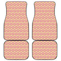 Pink Glazed Donut Pattern Print Front and Back Car Floor Mats
