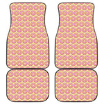 Pink Glazed Donut Pattern Print Front and Back Car Floor Mats