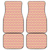 Pink Glazed Donut Pattern Print Front and Back Car Floor Mats