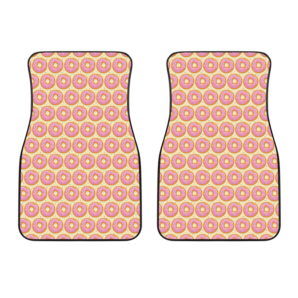 Pink Glazed Donut Pattern Print Front Car Floor Mats