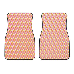 Pink Glazed Donut Pattern Print Front Car Floor Mats