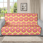 Pink Glazed Donut Pattern Print Futon Protector