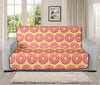 Pink Glazed Donut Pattern Print Futon Protector