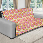 Pink Glazed Donut Pattern Print Futon Protector