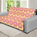 Pink Glazed Donut Pattern Print Futon Protector